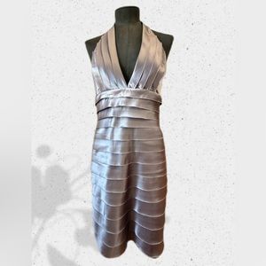 BCBG Max Azria, Lavender Halter Cocktail Dress.